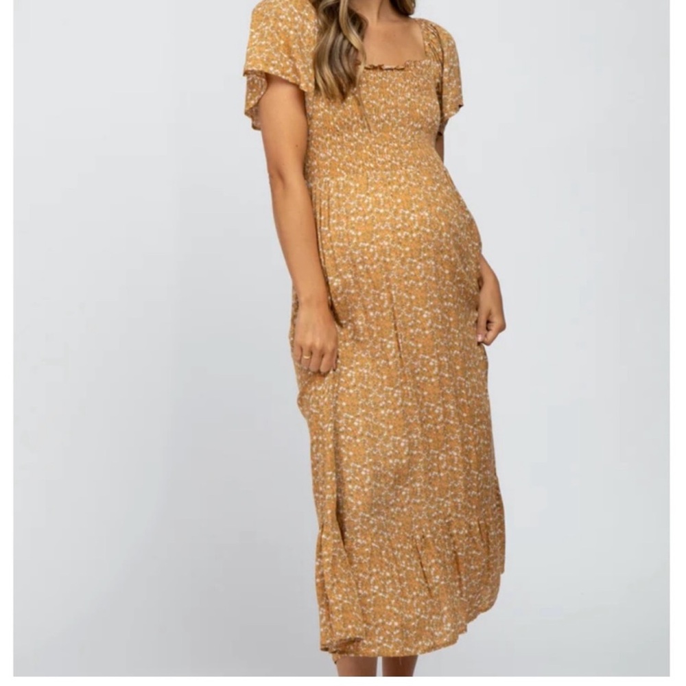 Floral Yellow Midi Dress